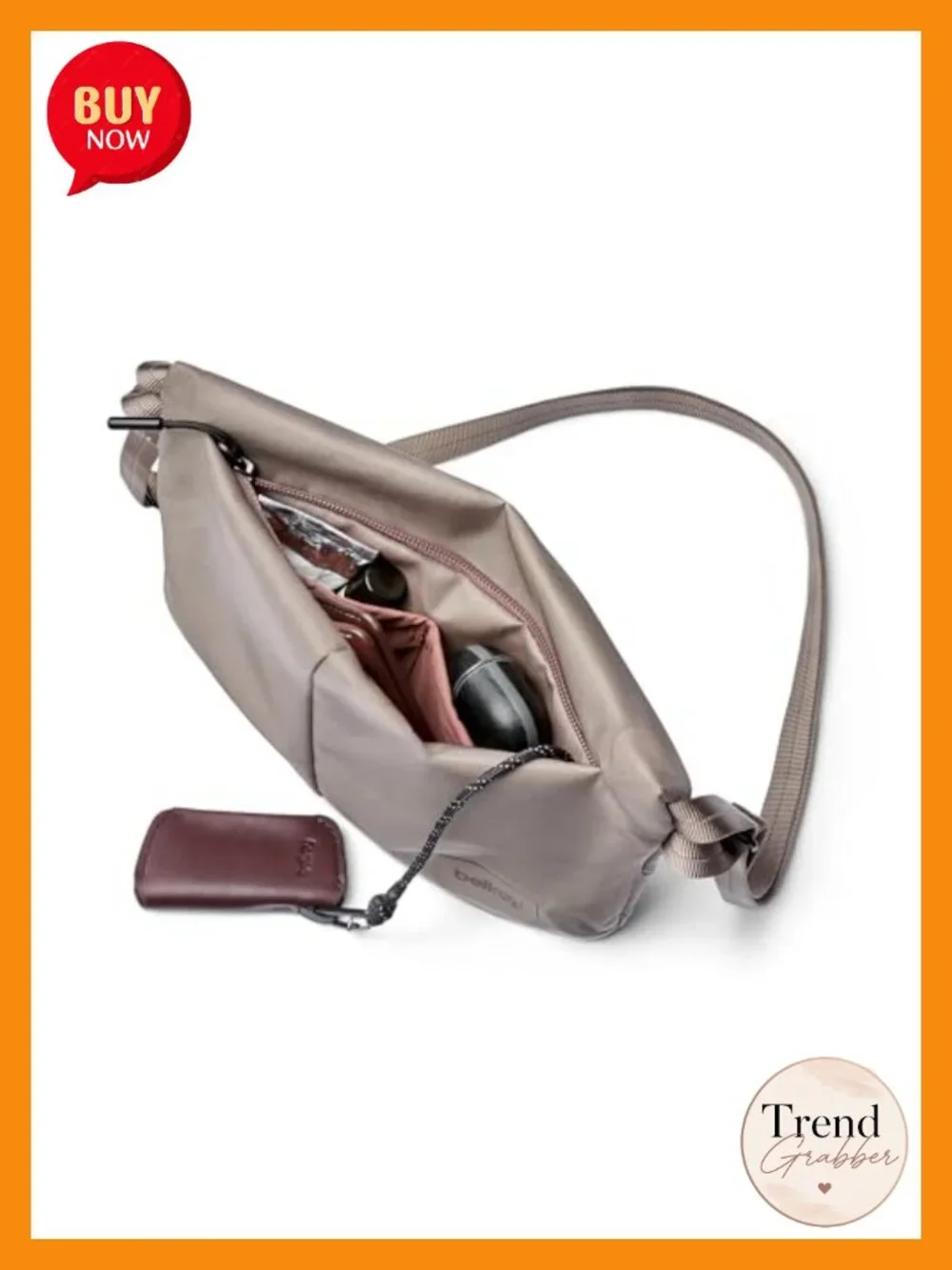 Slimline Crossbody Travel Pouch with Expansion Base